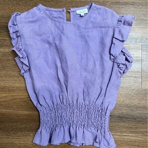Pleat Collections Lavender Smocked Girls Top Size 10